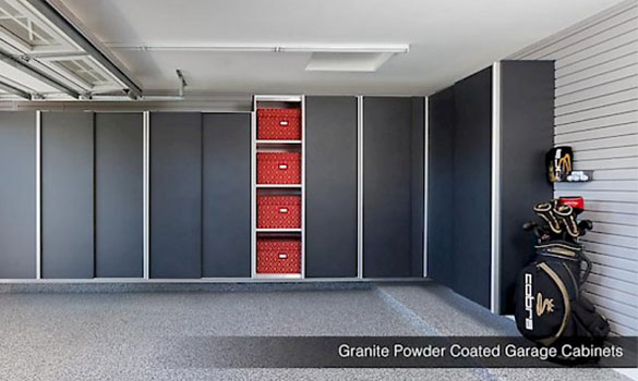 Smart Spaces granite powder coated garage cabinets