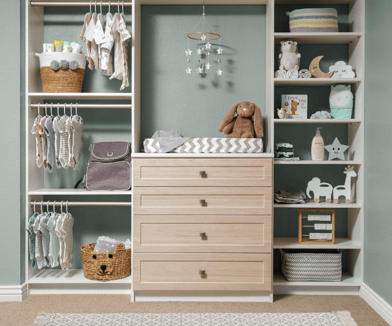 kids closets wall system for toddler with chest drawers